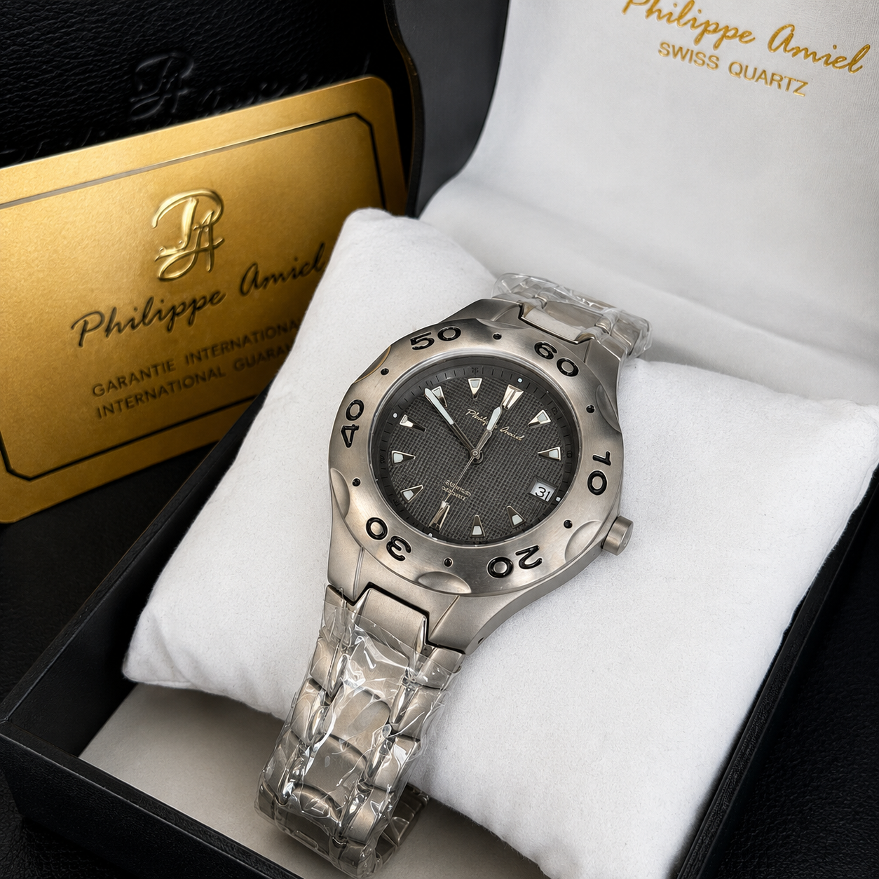 Philippe Amiel M6318 Reloj para Hombre Cronógrafo Acero Inoxidable Esfera Azul
