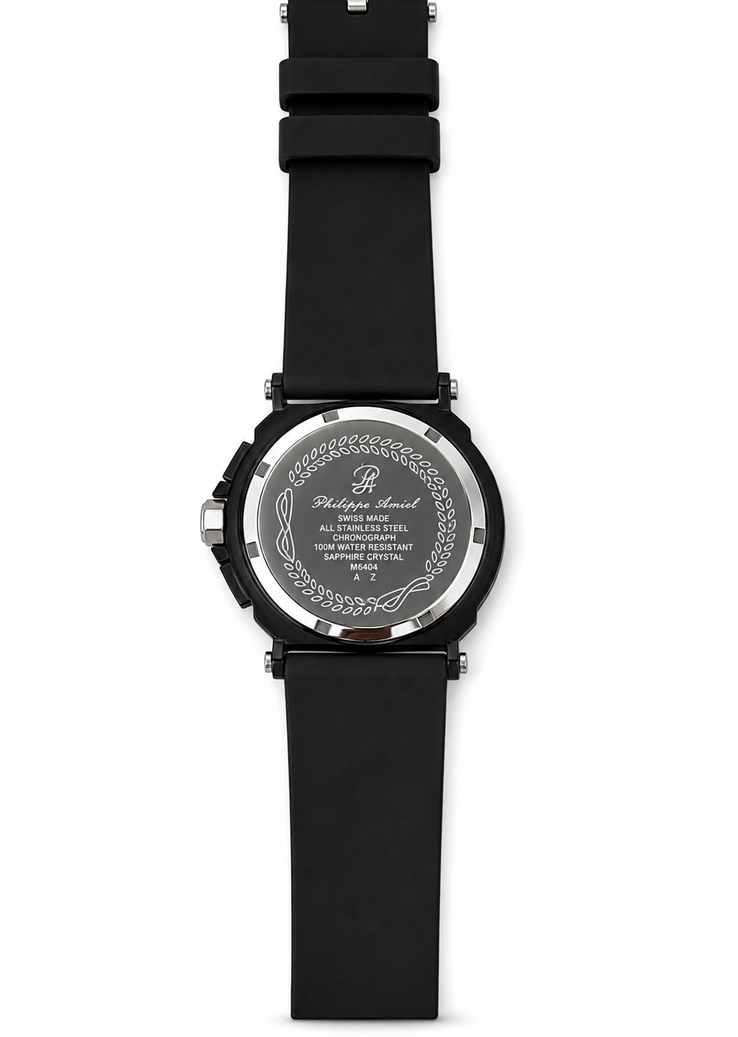 Philippe Amiel M6404 Reloj para Hombre Cronógrafo Negro con Correa Negra