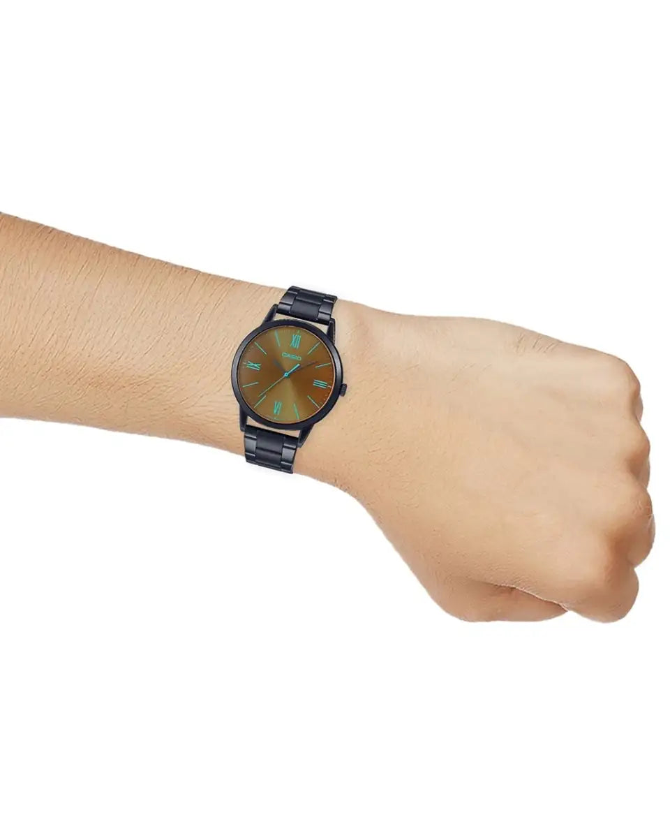 RELOJ CASIO MTP-E600B-1B ACERO PAVONADO
