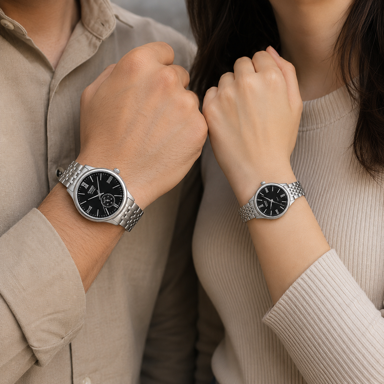 PAREJA DE RELOJES CASIO 100D-1A ACERO