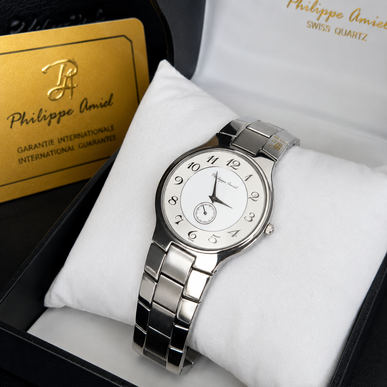 Philippe Amiel F6240 Reloj para Hombre Acero Inoxidable Esfera Blanca