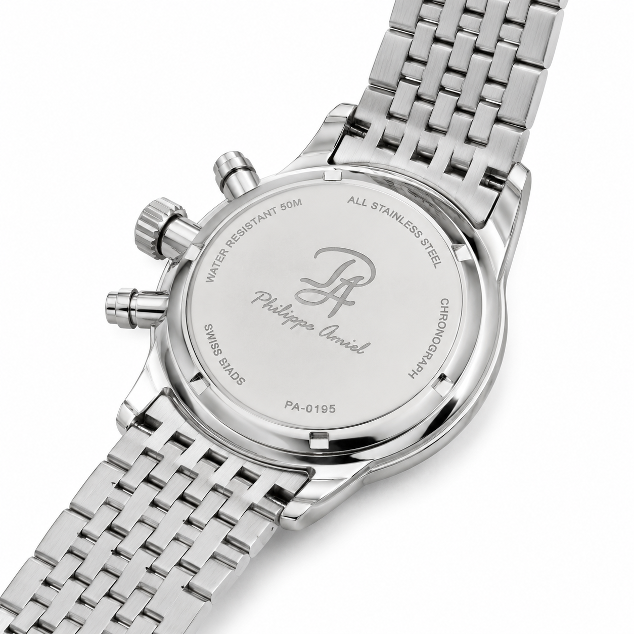 Philippe Amiel PA-0195 Reloj para Hombre Acero Inoxidable Plateado