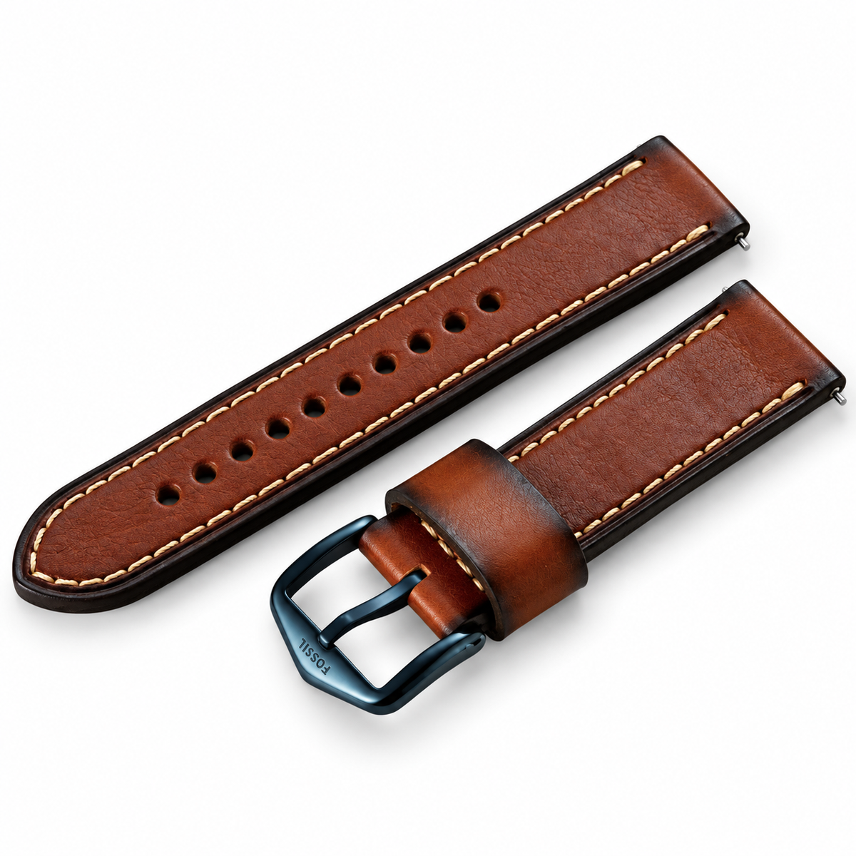 PULSO ORIGINAL FOSSIL MIEL MEDIDA 22 MM HEBILLA AZUL