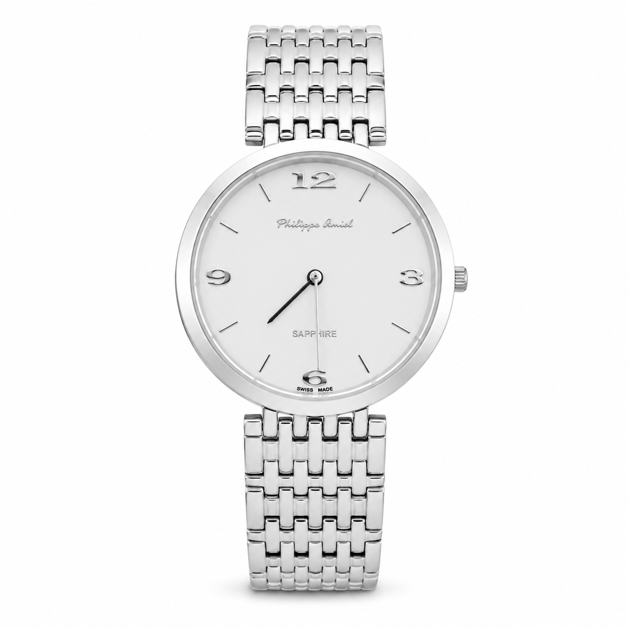 Philippe Amiel M6348 Reloj para Hombre Acero Inoxidable Plateado con Cristal de Zafiro