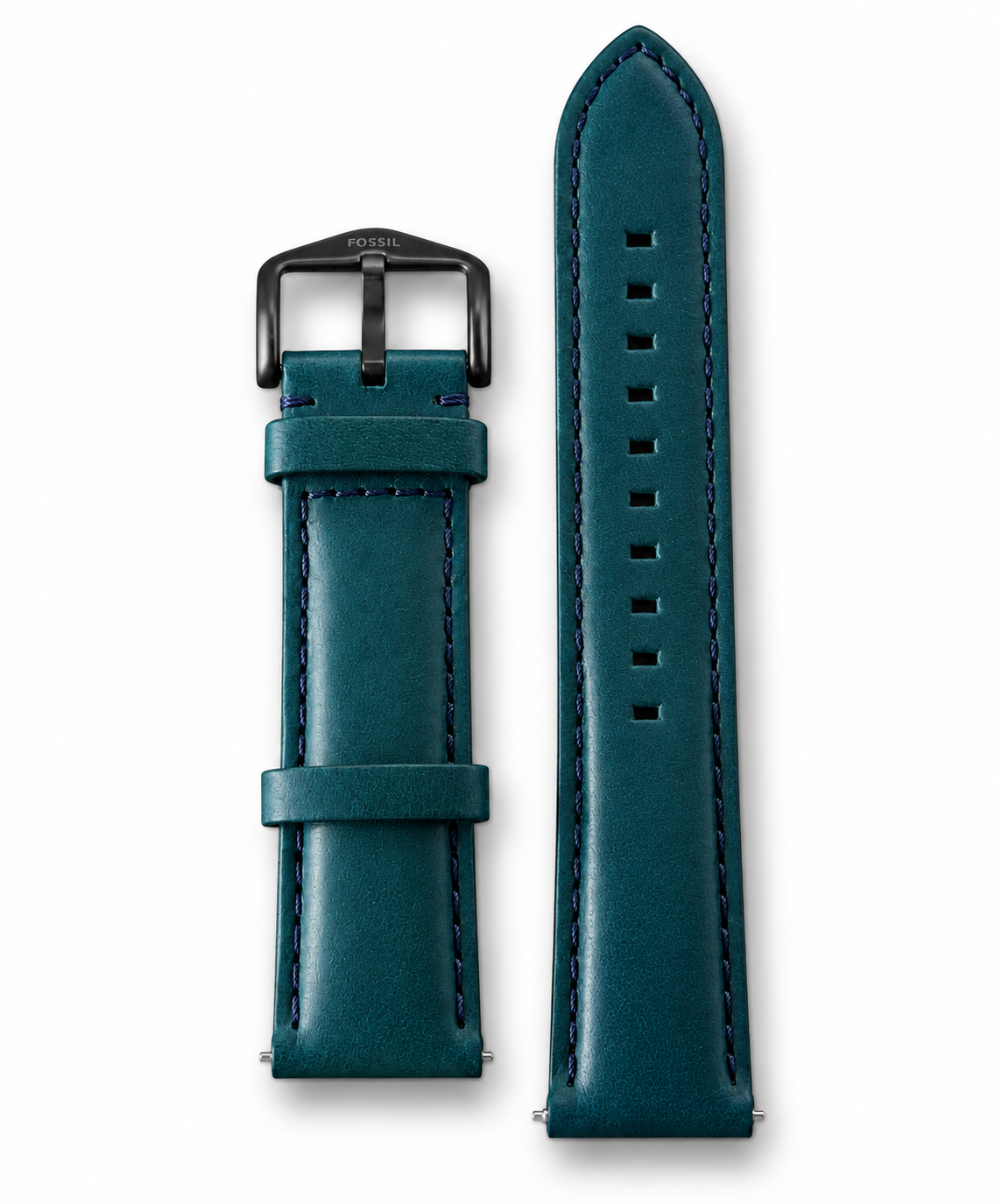 PULSO ORIGINAL FOSSIL EN CUERO AZUL PETRÓLEO 22 MM CON HEBILLA NEGRA