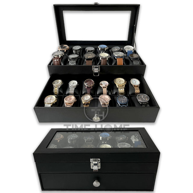 ORGANIZADOR DE RELOJES ESTUCHE RELOJERA DE LUJO 24 PUESTOS