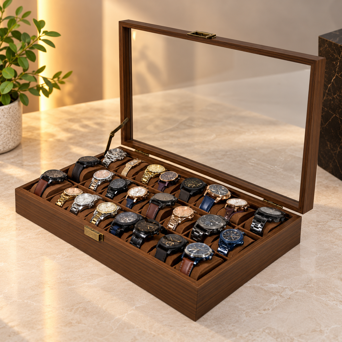 ESTUCHE DE MADERA PREMIUM PARA 24 RELOJES