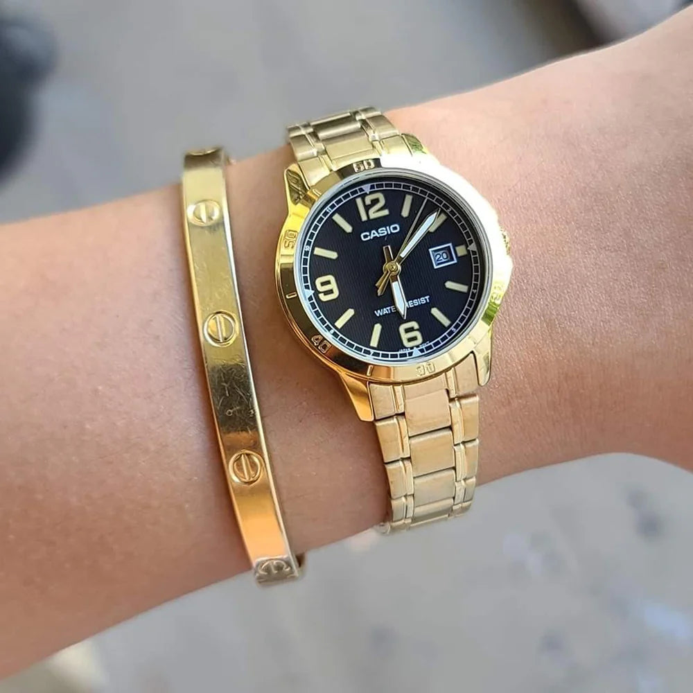 RELOJ CASIO ACERO DORADO DAMA LTP-V004G-1B ORIGINAL