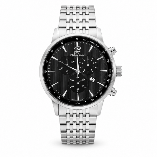 Philippe Amiel PA-0195 Reloj para Hombre Acero Inoxidable Negro