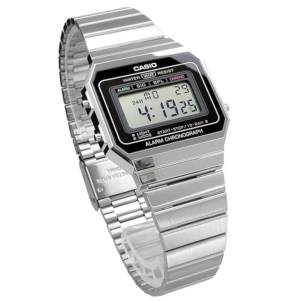 RELOJ CASIO DIGITAL A-700W-1A PLATEADO