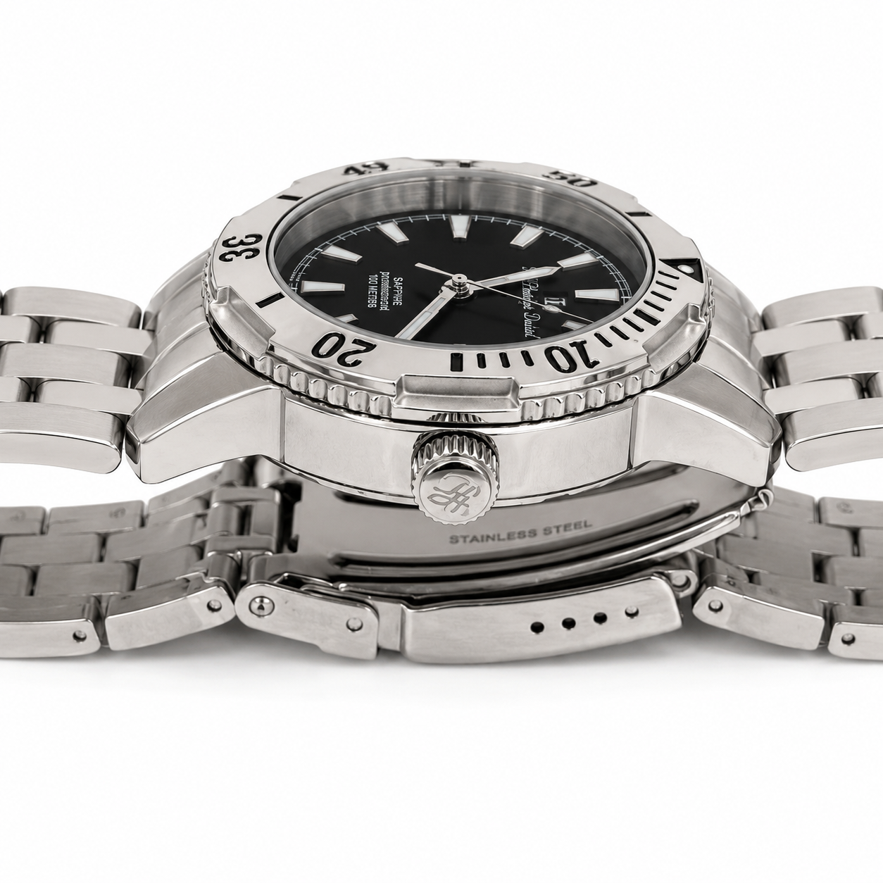 Philippe Amiel M6318 Reloj para Hombre Acero Inoxidable Esfera Negra