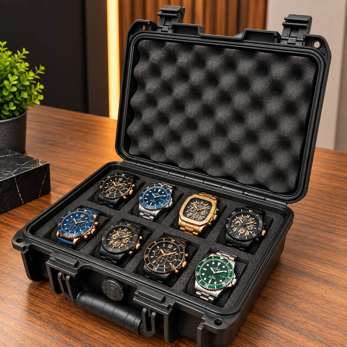 ESTUCHE RÍGIDO PREMIUM PARA 8 RELOJES PROTECCIÓN Y SEGURIDAD