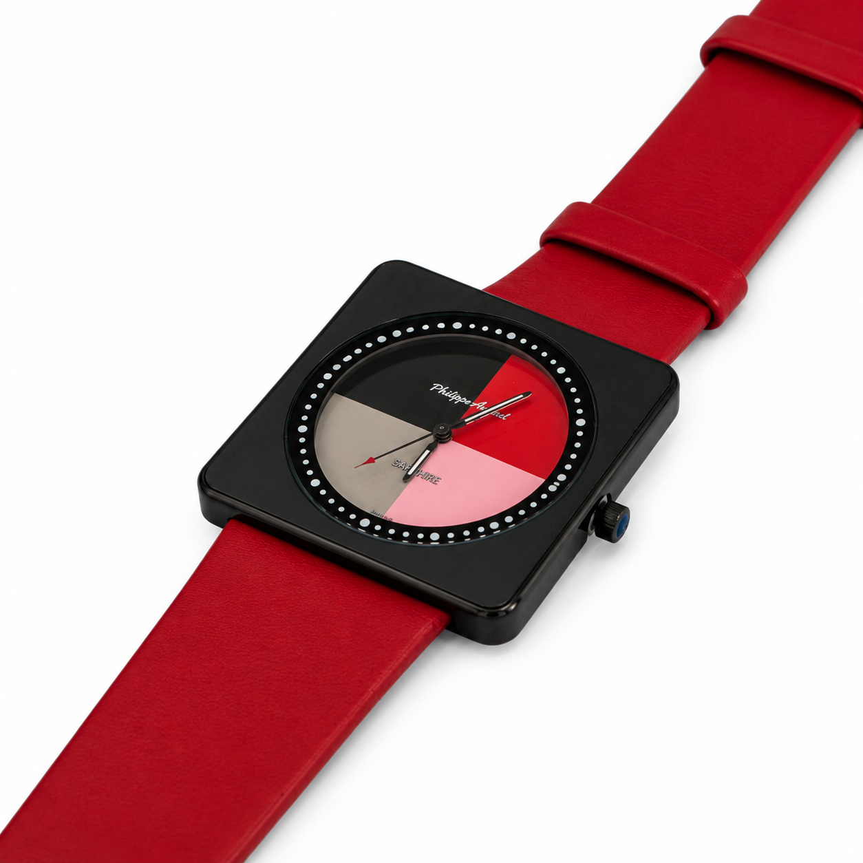 Philippe Amiel M1448 AZ Reloj para Unisex Negro Rojo Acero Inoxidable