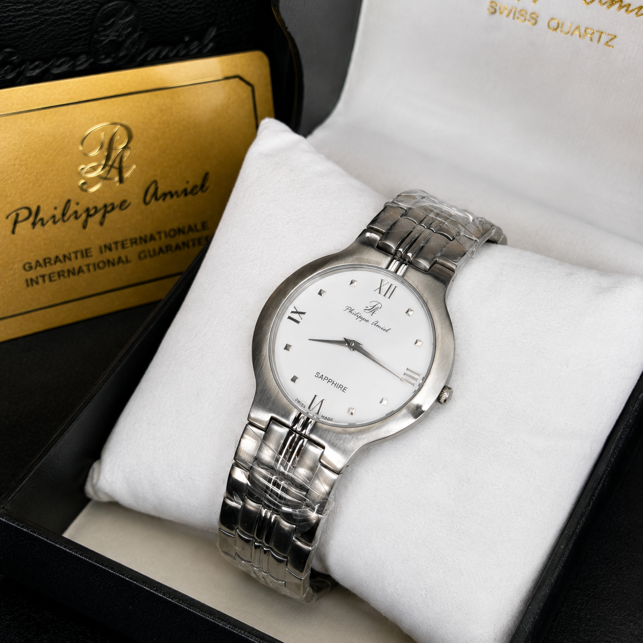 Philippe Amiel M6348 Reloj para Hombre Acero Inoxidable Plateado con Cristal de Zafiro