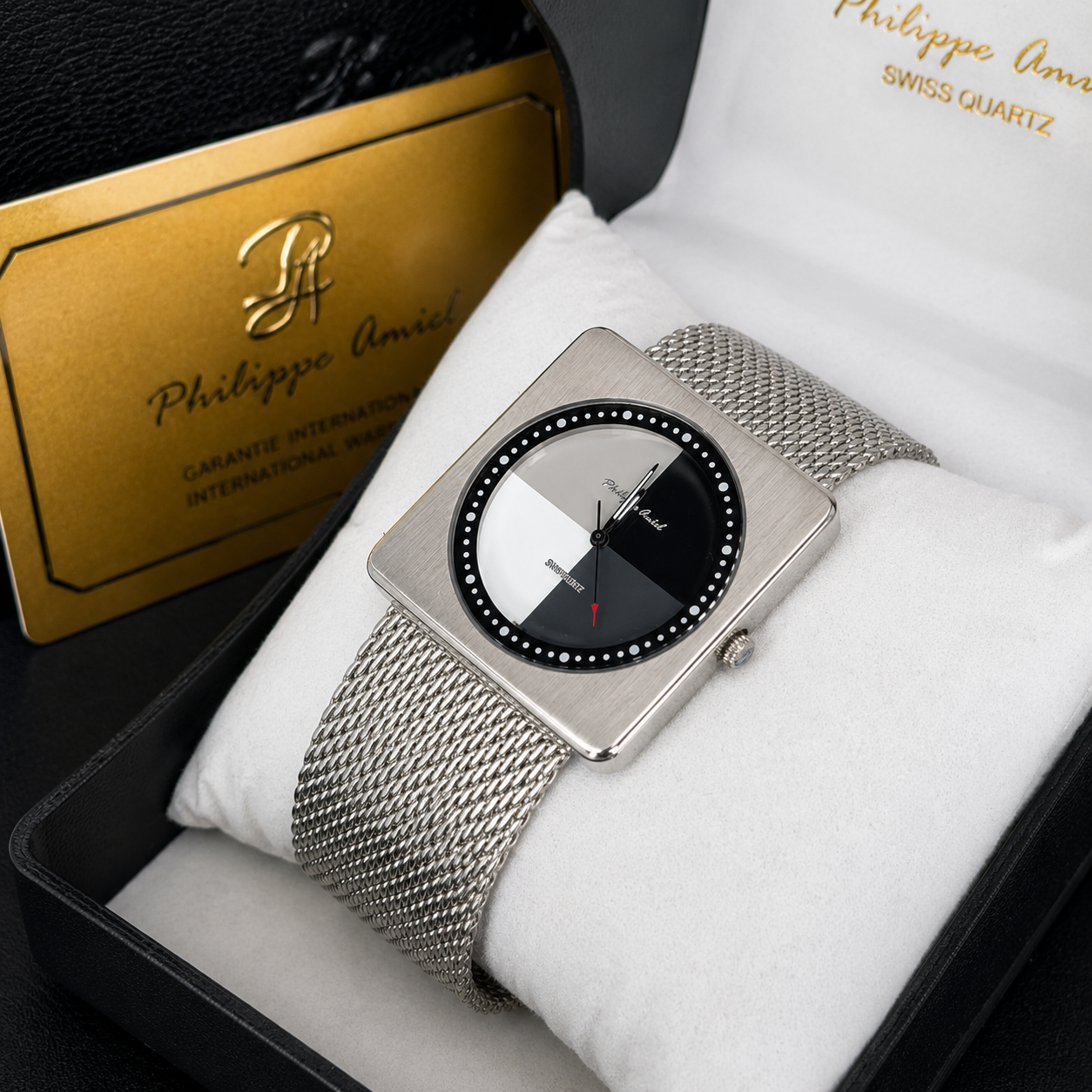 Philippe Amiel M1448 AZ Reloj para Hombre Acero Inoxidable Plateado con Cristal de Zafiro