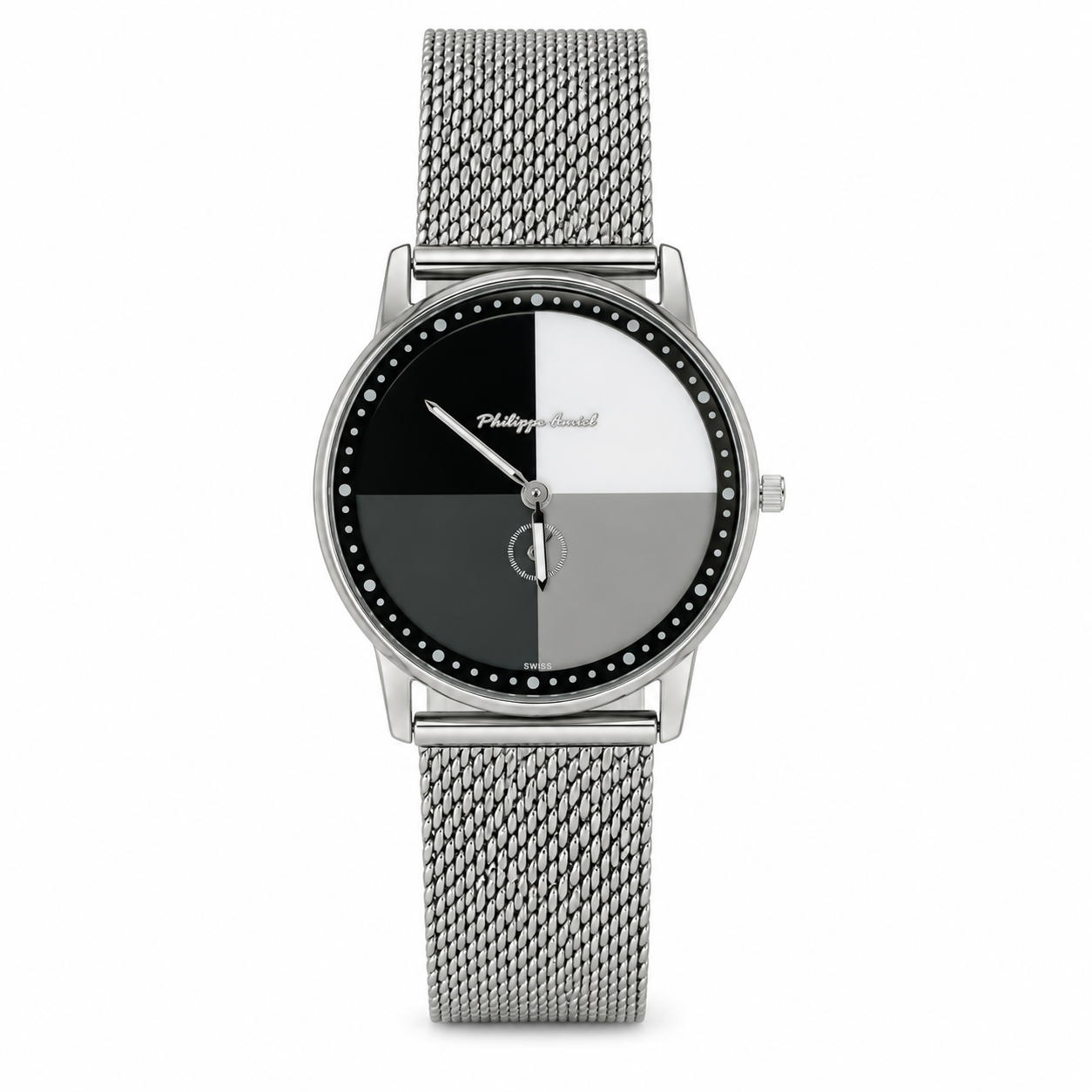 Philippe Amiel M1444 AZ Reloj para Hombre Acero Inoxidable con Malla Milanesa Plateada