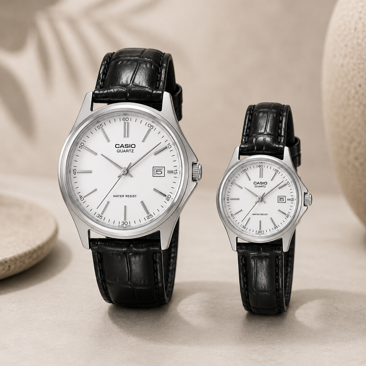 PAREJA DE RELOJES CASIO 1183E-7A CUERO