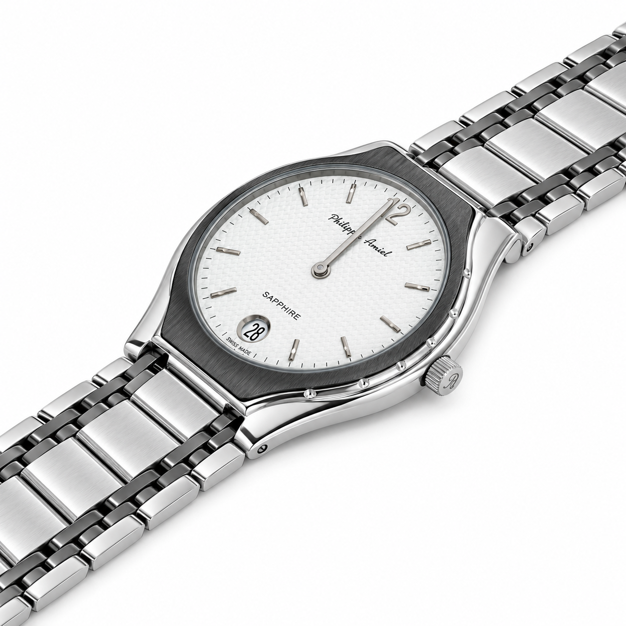 Philippe Amiel M6239 Reloj para Hombre Acero Inoxidable Plateado con Cristal de Zafiro