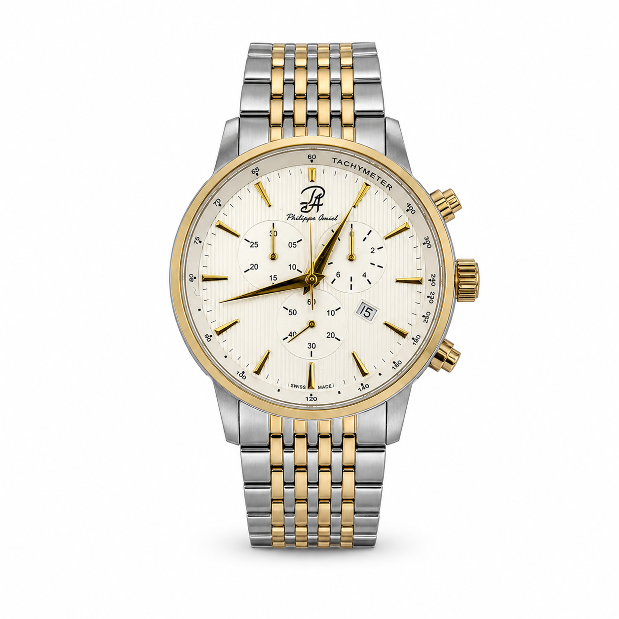Philippe Amiel PA-0195 Reloj para Hombre Bicolor Acero Inoxidable Dorado