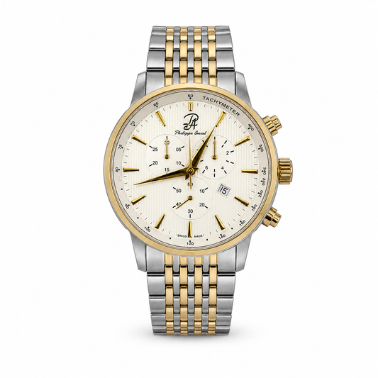 Philippe Amiel PA-0195 Reloj para Hombre Bicolor Acero Inoxidable Dorado