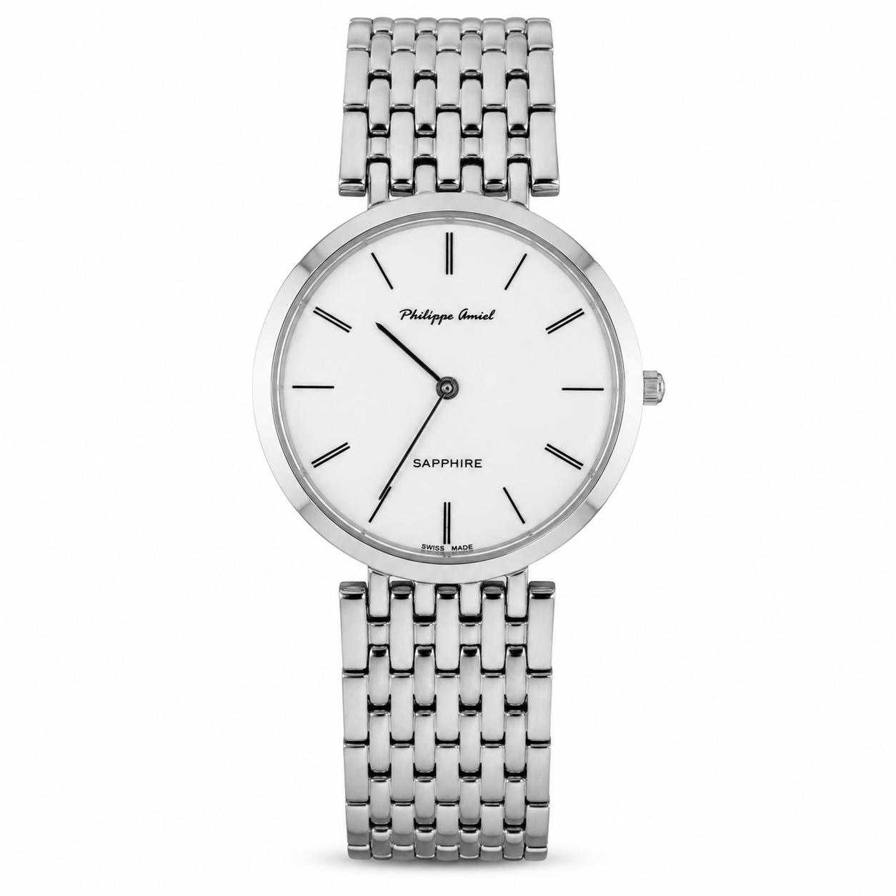 Philippe Amiel F6240 Reloj para Hombre Acero Inoxidable Esfera Blanca
