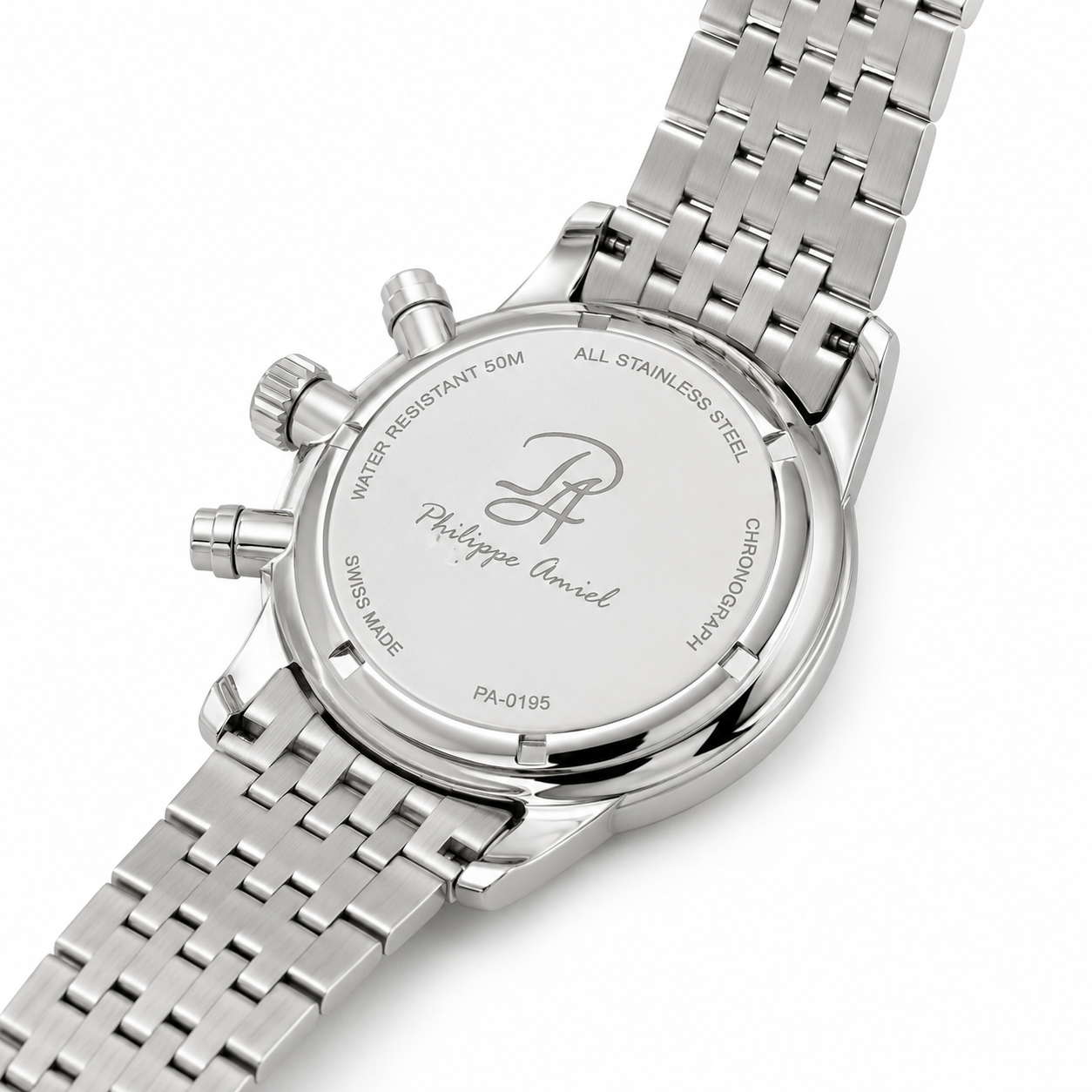 Philippe Amiel PA-0195 Reloj para Hombre Acero Inoxidable Negro