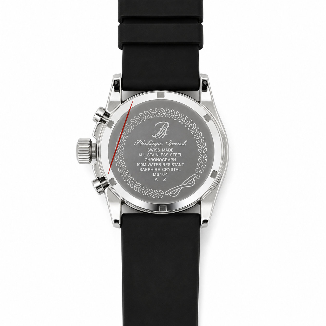 Philippe Amiel M6404 Reloj para Hombre Cronógrafo Acero Inoxidable Blanco y Negro
