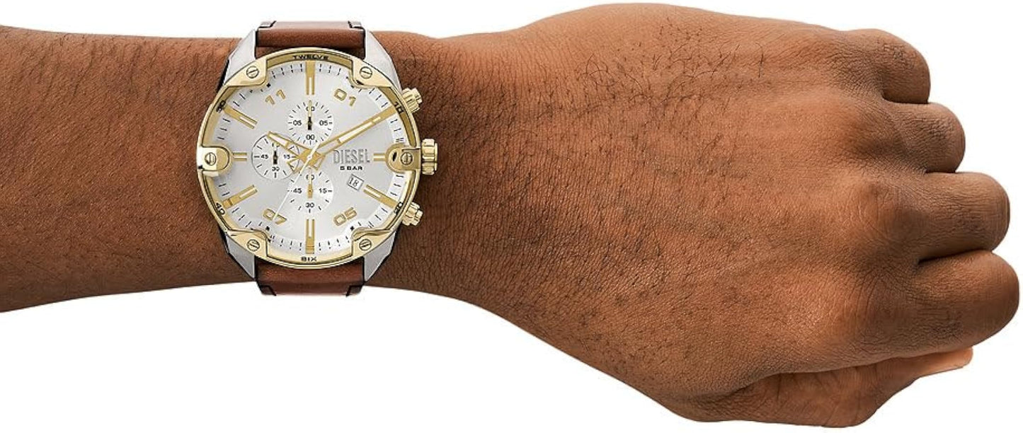 RELOJ DIESEL SPIKED DZ4665 CUERO MARRÓN