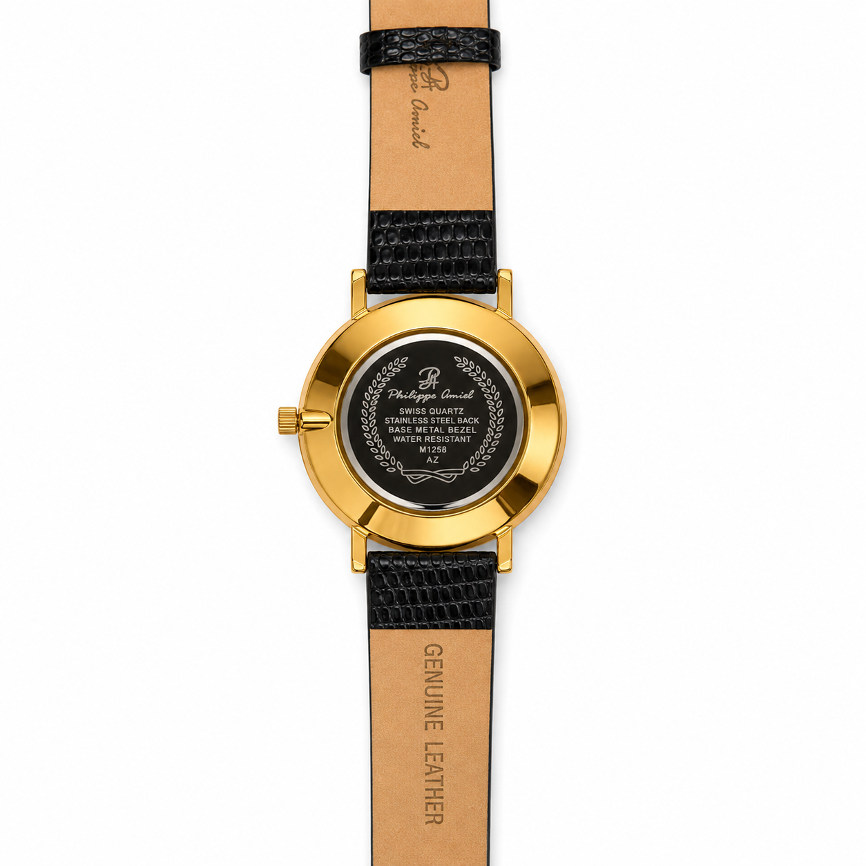 Philippe Amiel M1258 AZ Reloj para Unisex Negro Dorado Acero Inoxidable