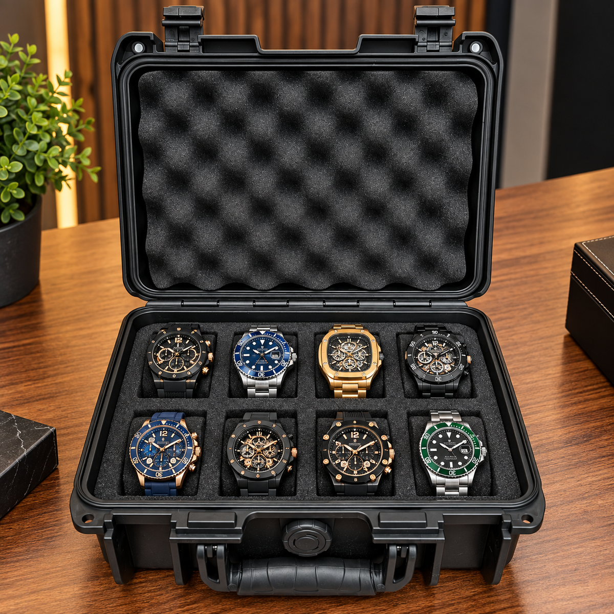 ESTUCHE RÍGIDO PREMIUM PARA 8 RELOJES PROTECCIÓN Y SEGURIDAD