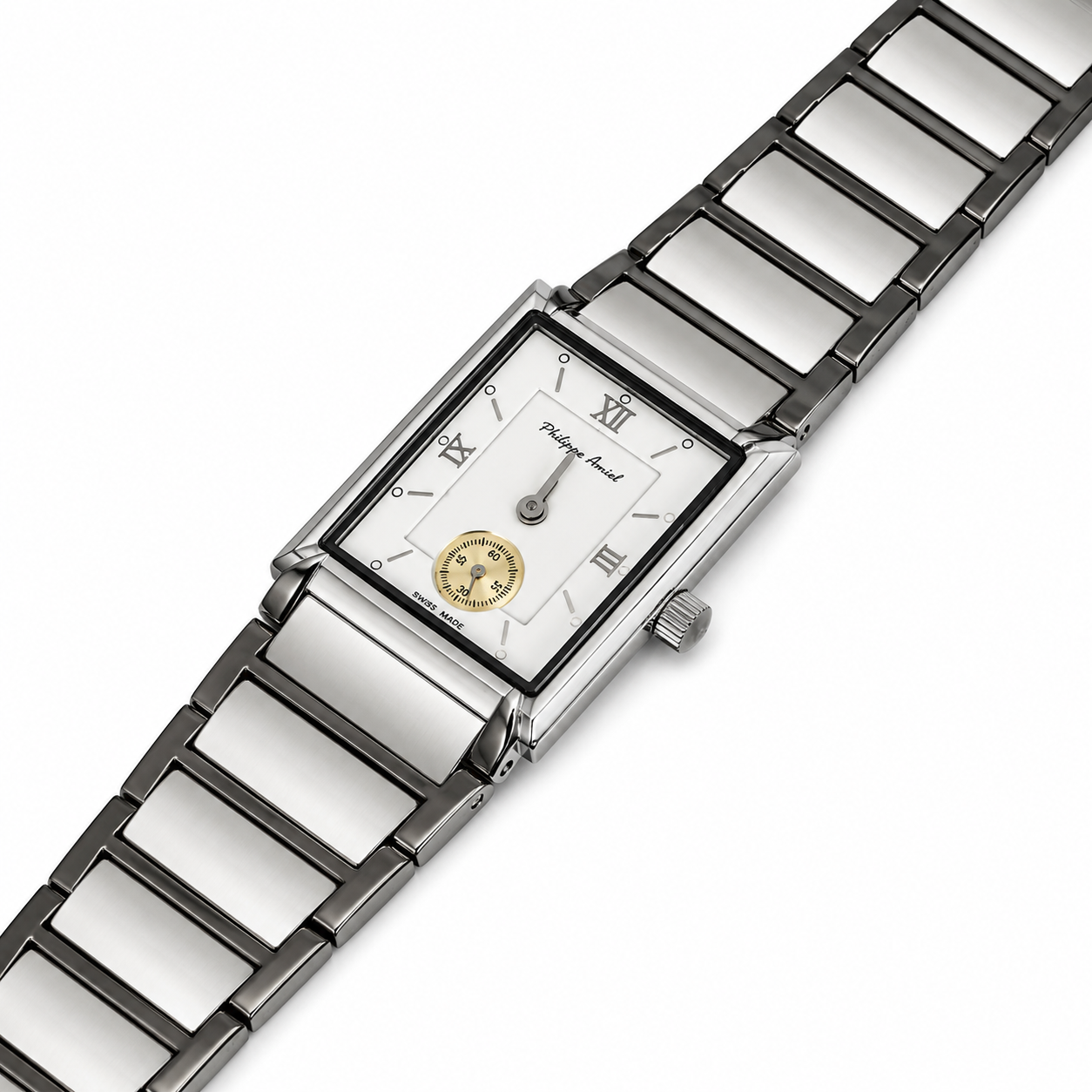Philippe Amiel F6340 Reloj para Mujer Acero Inoxidable Plateado Rectangular