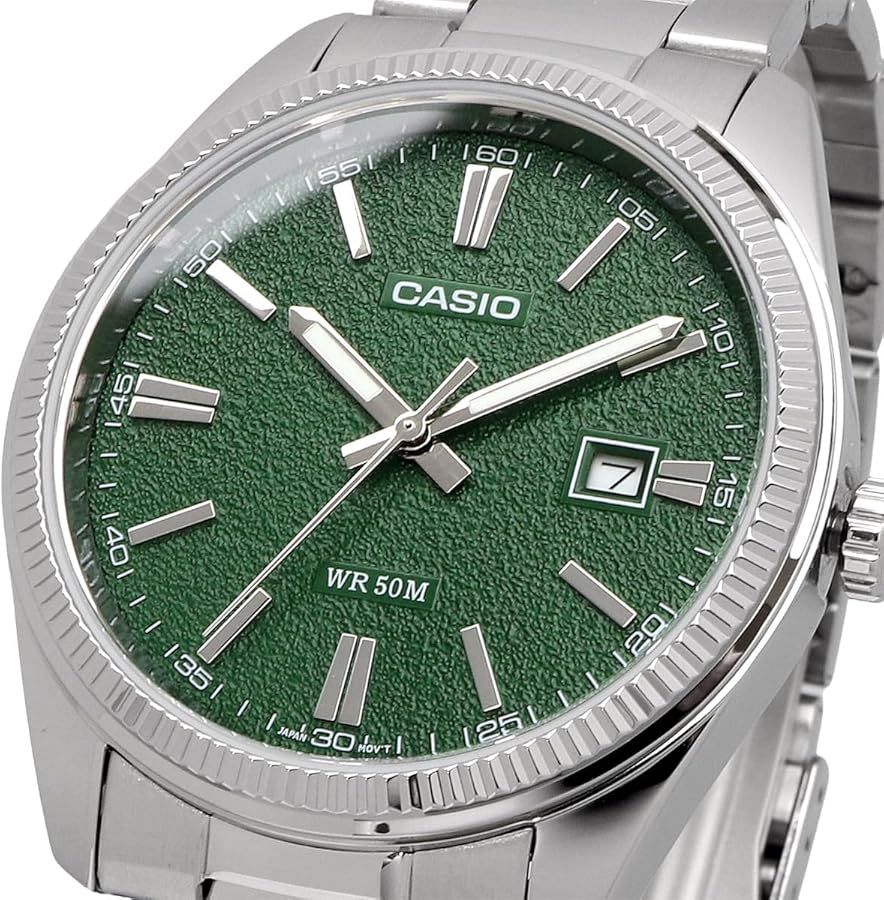 RELOJ CASIO MTP-1302DA-3AV ACERO TABLERO VERDE