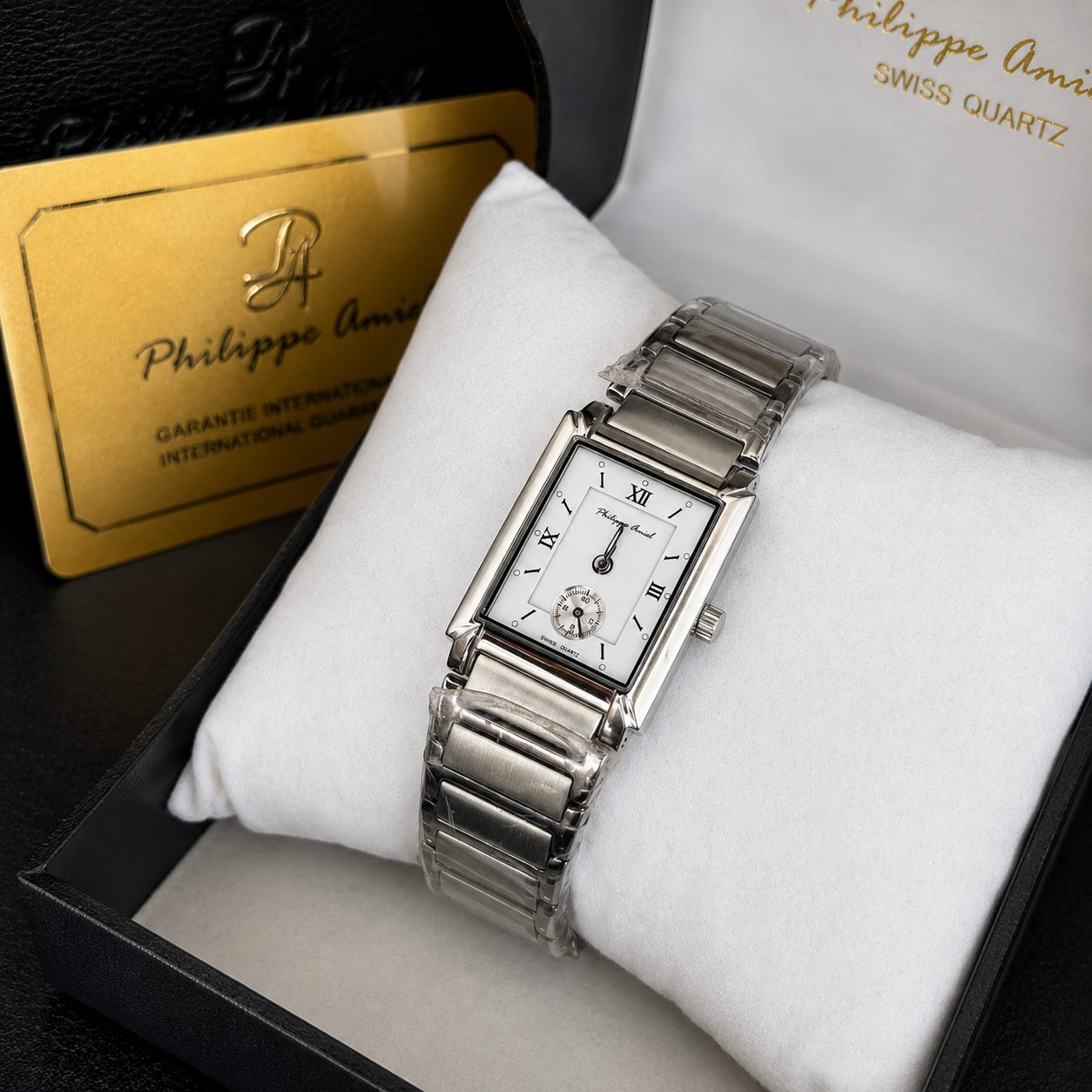 Philippe Amiel F6340 Reloj para Mujer Acero Inoxidable Plateado Rectangular