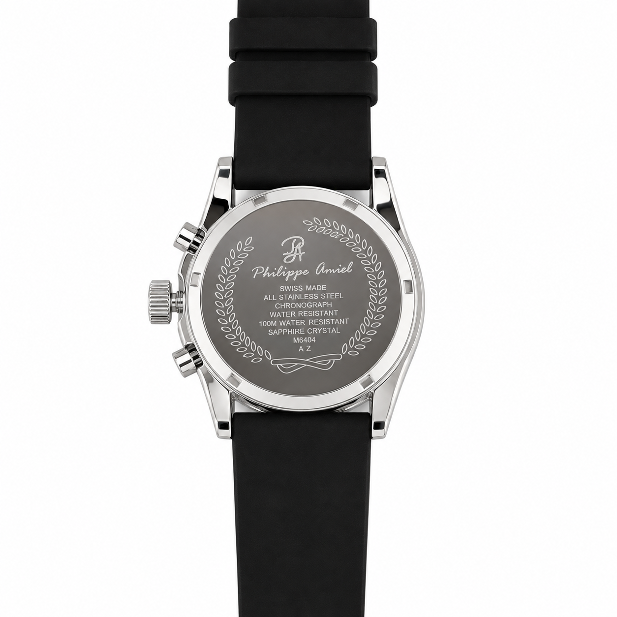 Philippe Amiel M6404 Reloj para Hombre Cronógrafo Acero y Correa Negra