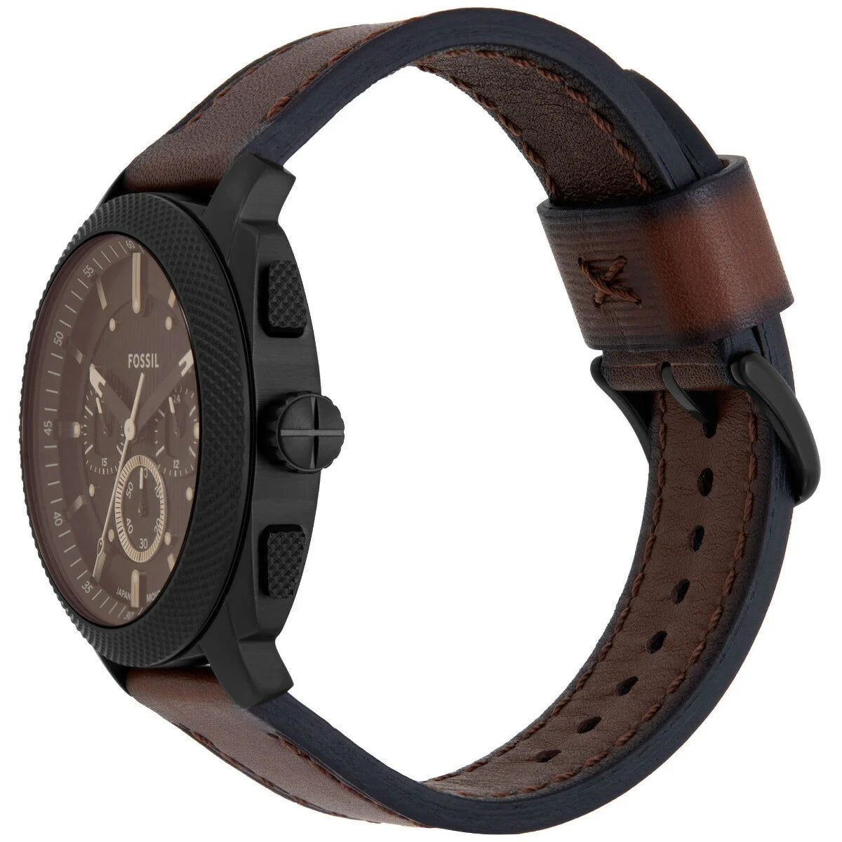 RELOJ FOSSIL FS6102SET MACHINE CUERO CAFÉ