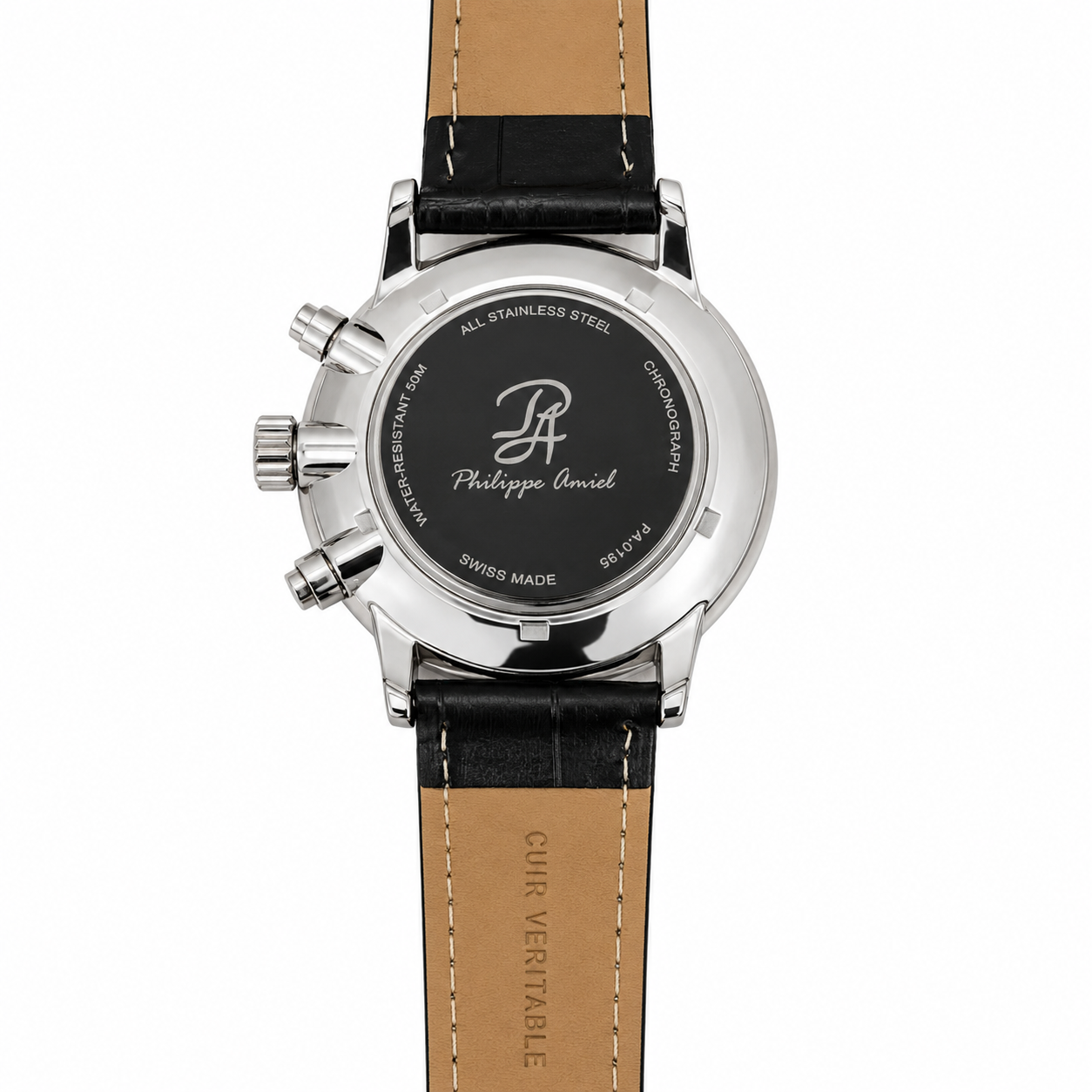 Philippe Amiel P-A0195 Reloj para Hombre Cronógrafo Acero Inoxidable Negro