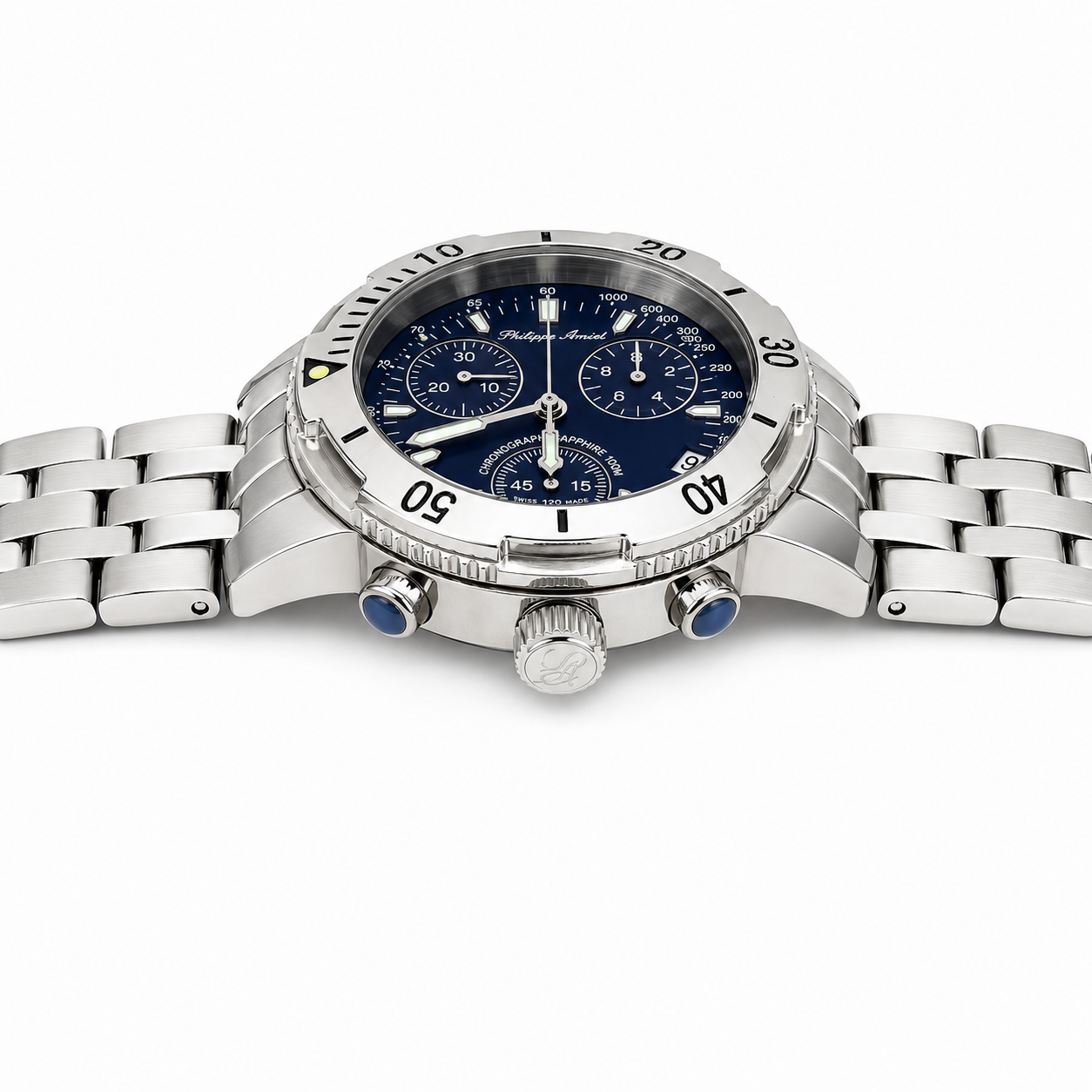 Philippe Amiel M6318 Reloj para Hombre Cronógrafo Acero Inoxidable Esfera Azul