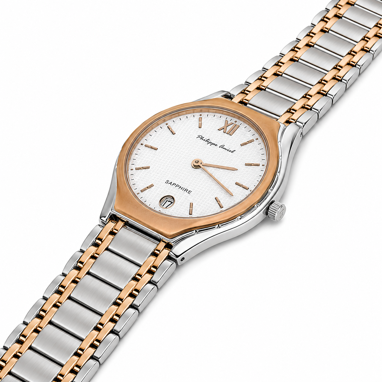 Philippe Amiel M6239 AZ Reloj para Hombre Acero Inoxidable Bicolor Oro Rosa