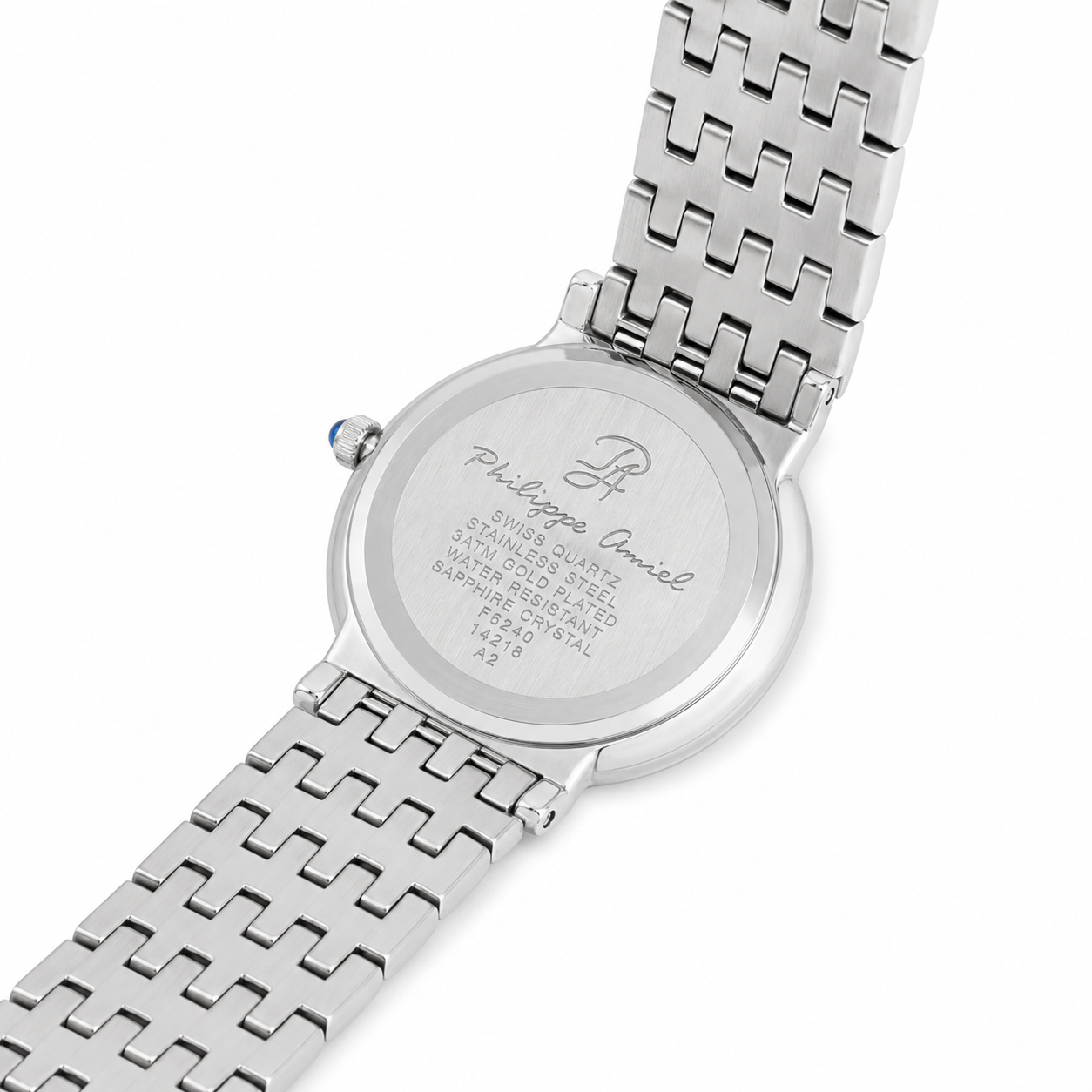 Philippe Amiel F6240 Reloj para Hombre Acero Inoxidable Plateado Esfera Blanca