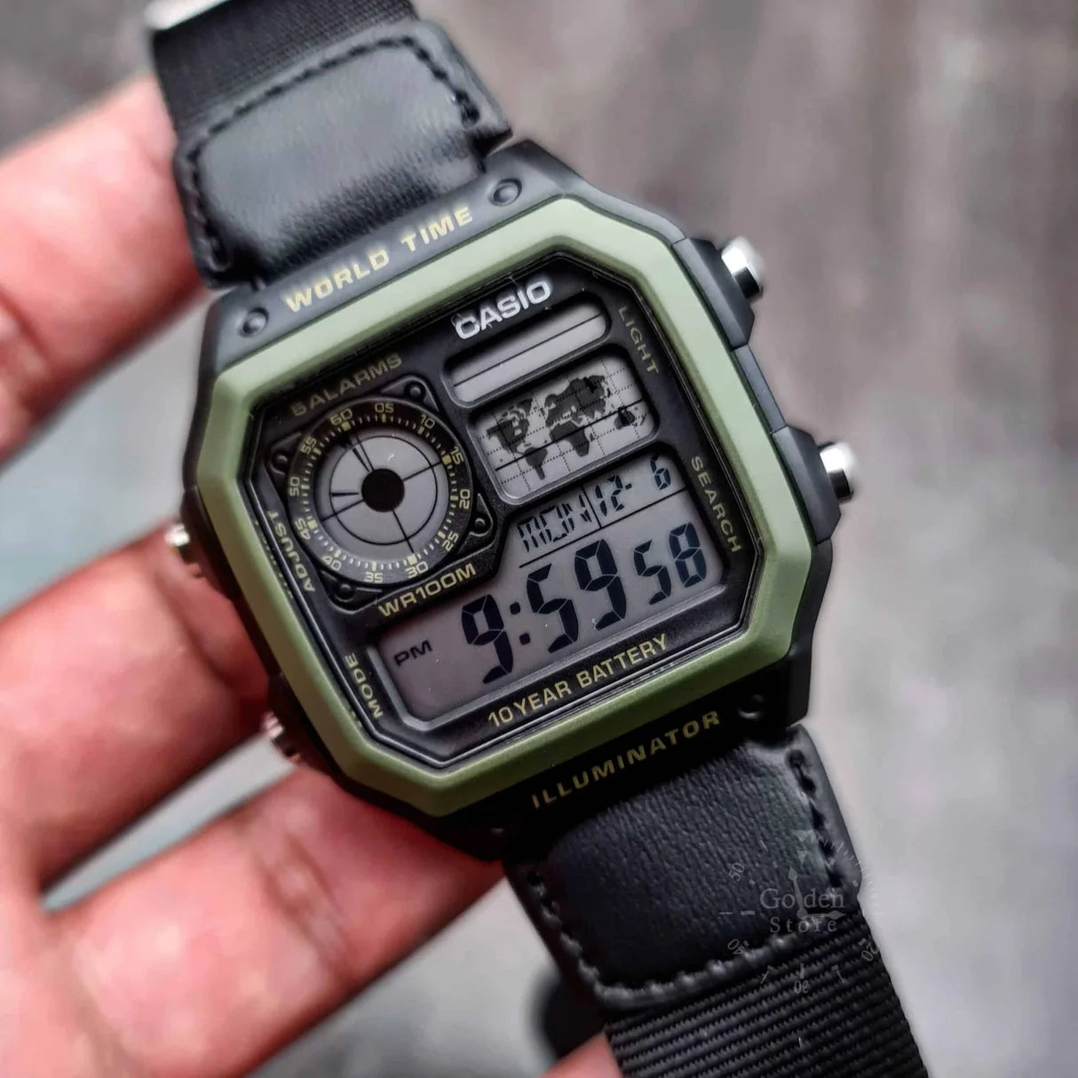 RELOJ CASIO AE-1200WHB-1B LONA