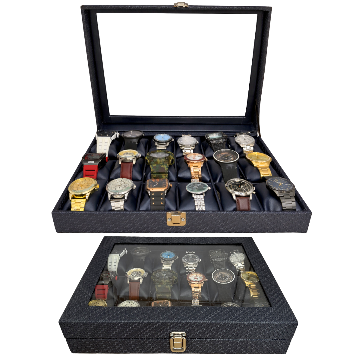 ESTUCHE ORGANIZADOR DE 18 PUESTOS PARA RELOJ