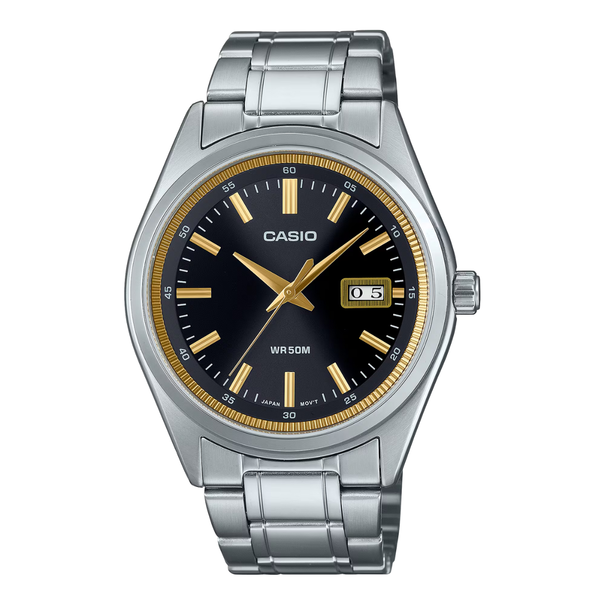 RELOJ CASIO MTP-B180D-1A2 ACERO FONDO NEGRO