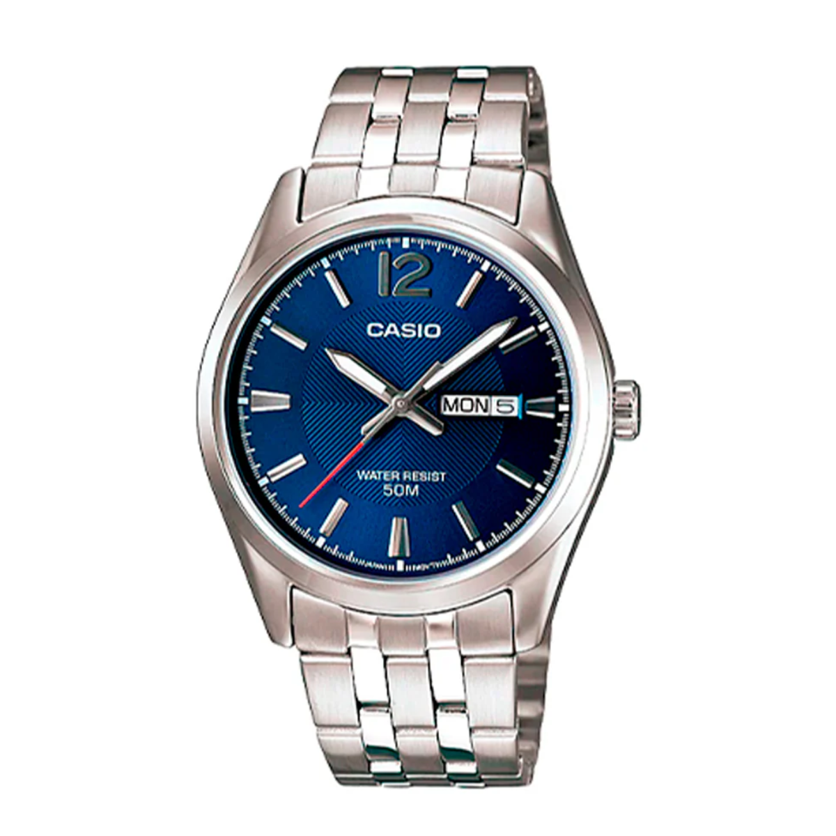 RELOJ CASIO MTP-1335D-2A ACERO FONDO AZUL