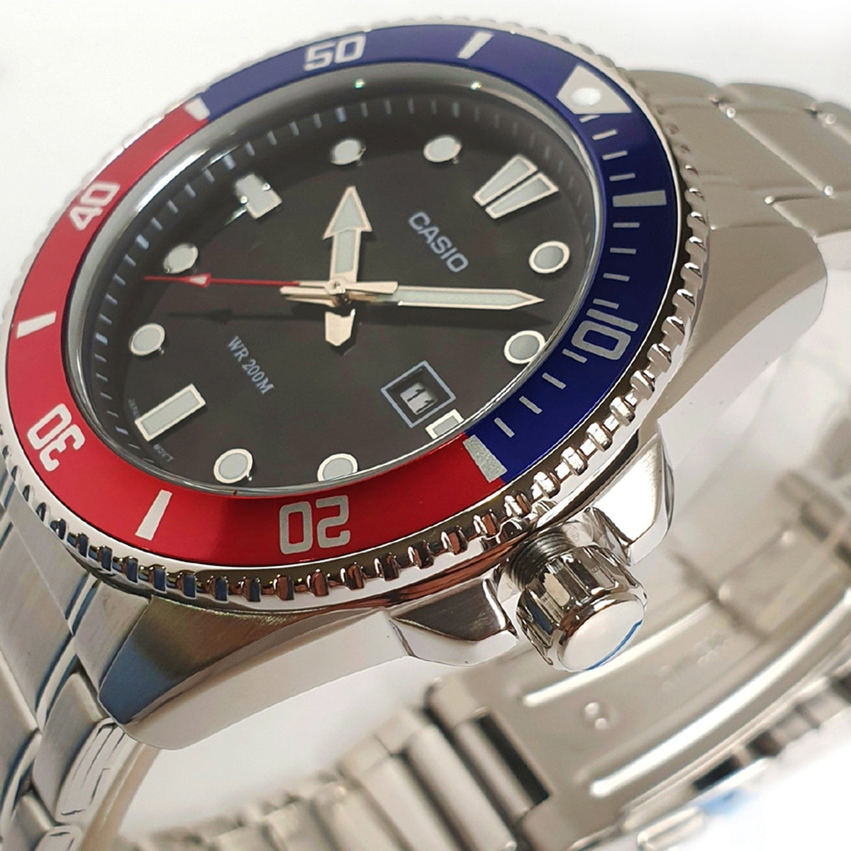 RELOJ CASIO MDV-107D-1A3 ACERO SUBMARINER PEPSI