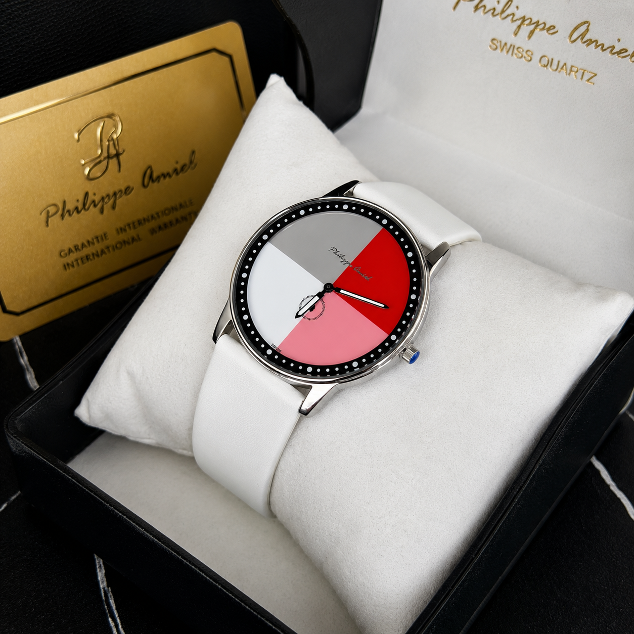 Philippe Amiel M144 AZ Reloj para Unisex Blanco Multicolor Acero Inoxidable