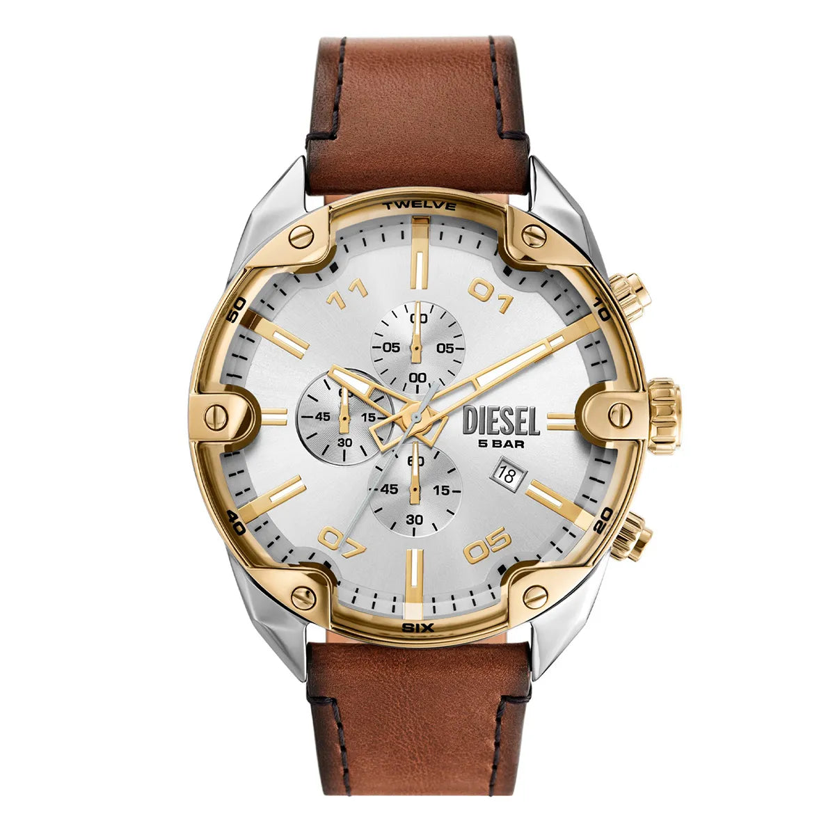 RELOJ DIESEL SPIKED DZ4665 CUERO MARRÓN
