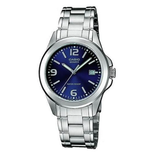 RELOJ CASIO MUJER LTP-1215A-2A ACERO TABLERO AZUL