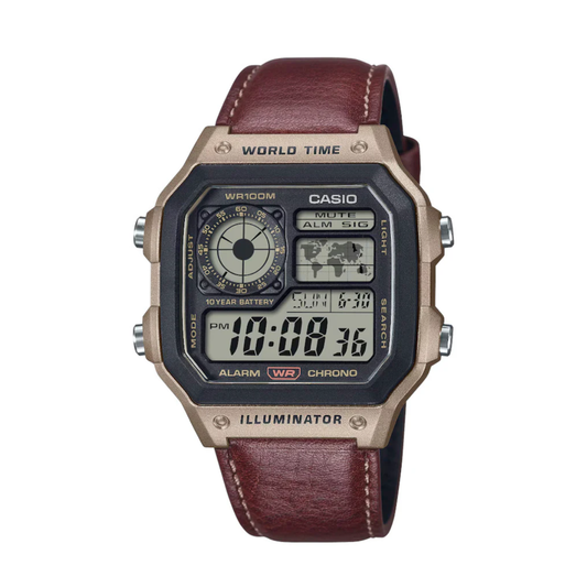 RELOJ CASIO AE-1200HL-5A CUERO