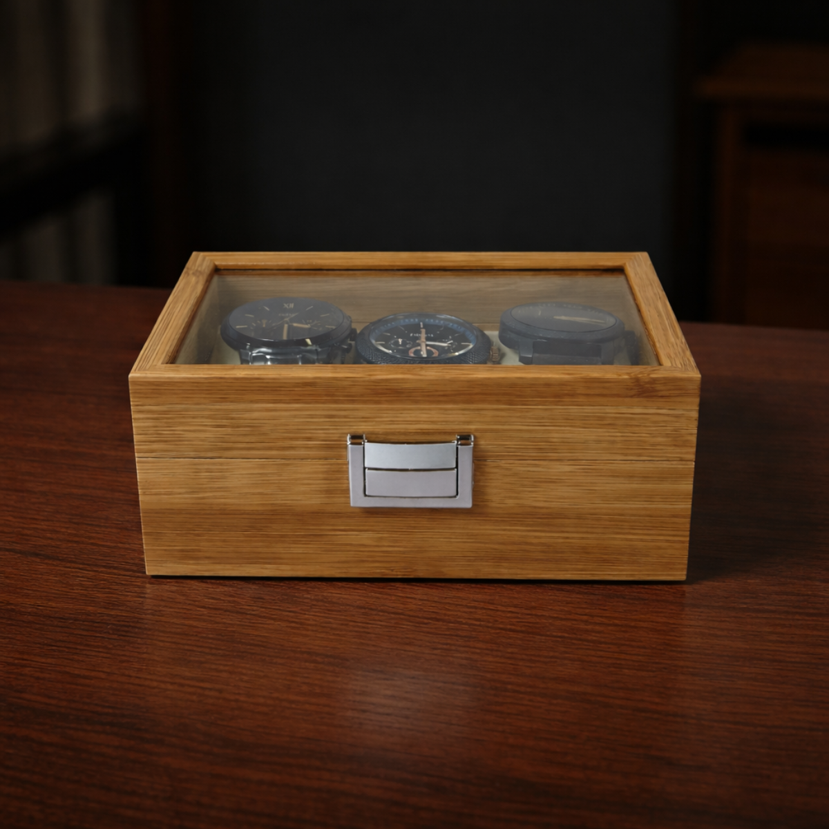 ESTUCHE ORGANIZADOR MADERA 3 PUESTOS