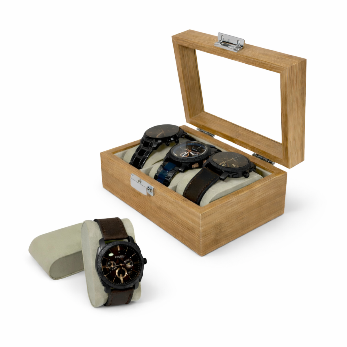 ESTUCHE ORGANIZADOR MADERA 3 PUESTOS